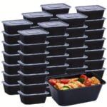 30u002F50pcs. 26oz Plastic Black Boxs With Lids. Rectangular Food Storage Containers With Covers. BPA Free. Stackable Leakproof Bento Boxes. Microwaveable Safe Food Containers. Kitchen Gadgets. Kitchen Accessories. Home Kitchen Items