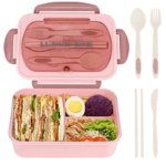 1pc 33.81 oz Lunch Box With Tableware For Office Workers. Square Divided Microwave Oven Bento Box. Leakproof Food Container. Hand Wash. For back to school. class. college. school supplies. kitchen organizers and storage. kitchen accessories - Image 3