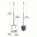 1 Set. Toilet Brush With Holder Set. Wall Mounted Long Handle Toilet Cleaning Brush With Holder. Flexible Toilet Bowl Cleaning Brush. No Dead Corner. Bathroom Cleaning Brush. Cleaning Supplies. Cleaning Tool. Back To School Supplies - Image 4