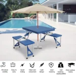 🔥Clearance Price $5.69🔥Foldable Picnic Table Suitcase w/4 Seats Umbrella Hole Chairs Set - Image 4