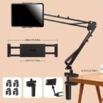 Adjustable Tablet Holder For Desk. Carbon Steel Tablet Stand For Bed. Flexible Tablet Arm Clamp Compatible With Adjustable Desktop Tablet Holder Mount Foldable Phone Stand With 360?? Swivel Phone Clamp Mount Holder - Image 7