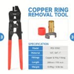 1 Set IWISS IWS-1807CN PEX Crimping Tool Kit With PEX Crimpers. PEX Tubing Cutter. Copper Ring Removal Tool For 1u002F2 - Image 8