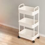 1pc Small Stroller Rack. Kitchen Floor Storage Rack. Living Room Bedroom Bedside Multi-layer Storage Rack With Wheels. Snack Car
