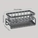 1pc Sink Caddy. Sponge Drain Rack With Dishcloth Holder. Stainless Steel Sink Storage Rack For Sponge Dish Soap Dishcloth Brushes Rags. Kitchen Countertop Organizer. Kitchen Accessories - Image 3