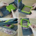 14pcsu002FSet. Vegetable Chopper. Multifunctional Fruit Slicer. Manual Food Grater. Vegetable Slicer. Cutter With Container. Onion Mincer Chopper With Multiple Interchangeable Blades. Household Potato Shredder. Kitchen Stuff. Kitchen Gadgets - Image 9