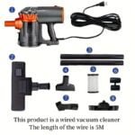 1pc. 110V Vacuum Cleaner 18KPA Wet And Dry 600W High Power Vacuum Cleaner. Portable Household Low Noise Handheld Vacuum For Pet Hair. Hard Floor And Carpet. Four-in-one Lightweight Handheld Rod Vacuum Cleaner - Image 7