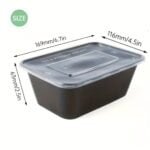 30u002F50pcs. 26oz Plastic Black Boxs With Lids. Rectangular Food Storage Containers With Covers. BPA Free. Stackable Leakproof Bento Boxes. Microwaveable Safe Food Containers. Kitchen Gadgets. Kitchen Accessories. Home Kitchen Items - Image 5