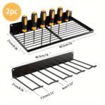 2pcs Power Tool Organizer Wall Mount. Heavy Duty Floating Tool Shelf. Power Tool Holder Wall Mount. Metal Garage Storage Shelves. 4 Drill Holder Hanging Slots - Image 6