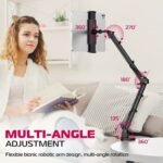 Adjustable Tablet Holder For Desk. Carbon Steel Tablet Stand For Bed. Flexible Tablet Arm Clamp Compatible With Adjustable Desktop Tablet Holder Mount Foldable Phone Stand With 360?? Swivel Phone Clamp Mount Holder - Image 3