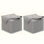 5u002F10u002F20pcs Kitchen Towel. Ultra-fine Fiber Light Gray Cleaning Cloth Set. Absorbent. Soft And Stain-removing Cloth. For Cleaning Glass. Cooking Bench. Pot. Bowl. Water Tap. Lampblack Machine - Image 10
