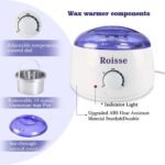 Roisse™ White Wax Warmer Hair Removal Kit with 5 pack Hard Wax Beans and 10 Wax Applicator Sticks - Image 3