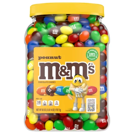 M&M’s Chocolate Candy, Peanut, 62 oz Jar